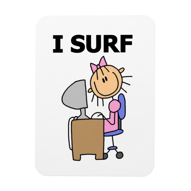 I Surf the Web Magnet (Vertical)