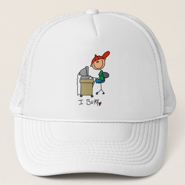 I Surf the Web Trucker Hat (Front)