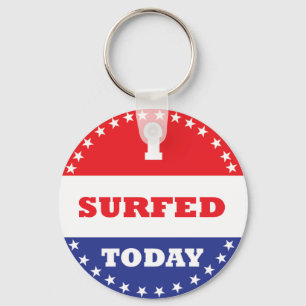 I Surfed Today Keychain