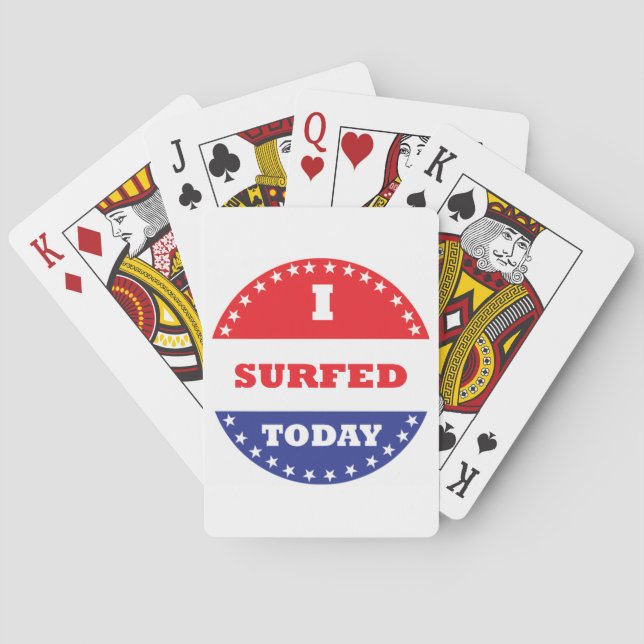 I Surfed Today Playing Cards (Back)