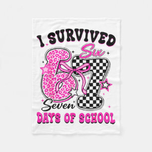 I Surivied 67 Days Of School Funny Meme Teacher St Fleece Blanket
