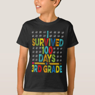 I Survived 100 Days Of 3rd Grade 100th Day Of Scho T-Shirt