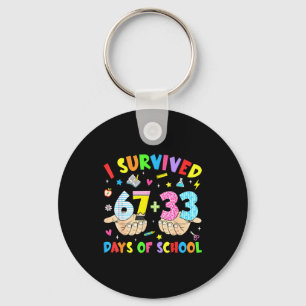 I Survived 100 Days Of School 67 Funny 6 7 Meme 10 Keychain