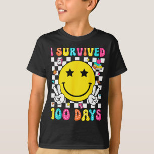 I Survived 100 Days Of School Boys Kids 100th Day  T-Shirt