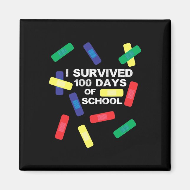 I Survived 100 Days Of School Byndage  Magnet (Front)