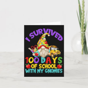 I Survived 100 Days Of School For Fun School Bus D Card