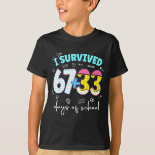 I Survived 100 Days Of School Funny Teacher Kids  T-Shirt