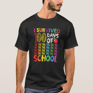 I Survived 100 Days Of School Gift,100 Days Of Sch T-Shirt