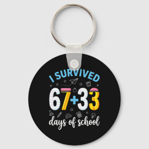 I Survived 100 Days Of School Six Seven Meme Teach Keychain
