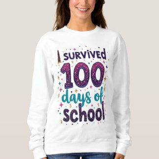 I Survived 100 Days of School Unicorn Design Sweatshirt