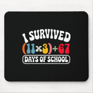 I Survived 100 Days School Groovy Math Equation 10 Mouse Pad