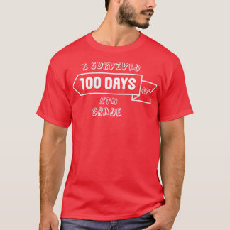 I Survived 100 Masked School Days 5th Grade Funny  T-Shirt