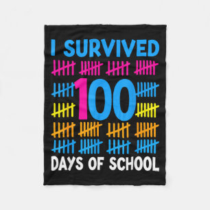 I Survived 100th Days Of School Students Teachers  Fleece Blanket
