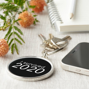 "I survived 2020" (DARK) Keychain