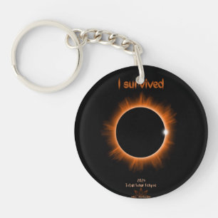 I Survived 2024 Solar Eclipse Acrylic Keychain
