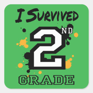 I Survived 2nd Grade Square Sticker