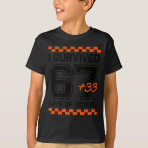 I Survived 67 + 33 Days Of School 100th Day Math S T-Shirt