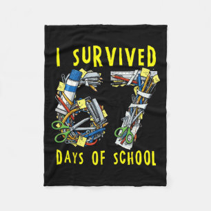 I Survived 67 + 33 Days Of School 100th Day Math T Fleece Blanket