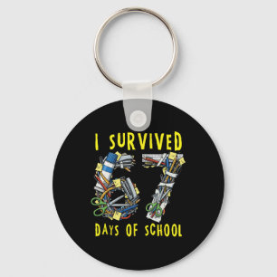 I Survived 67 + 33 Days Of School 100th Day Math T Keychain