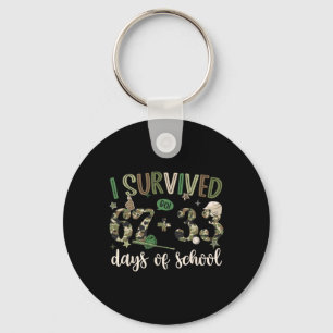 I Survived 67 + 33 Days Of School Camo Boy Girl Te Keychain
