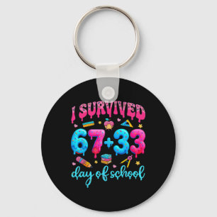 I Survived 67 33 Days Of School Happy 100 Days Of Keychain