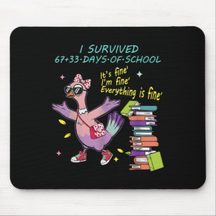 I Survived 67 33 Days Of School Kids 100 Days Scho Mouse Pad