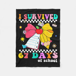 I Survived 67 Day Of School Notebook Teachers And  Fleece Blanket