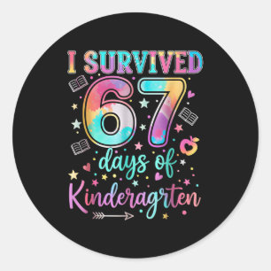 I Survived 67 Days Of Kindergarten Funny Six Seven Classic Round Sticker