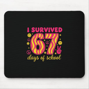 I Survived 67 Days Of School 100 Days Brainrot Six Mouse Pad
