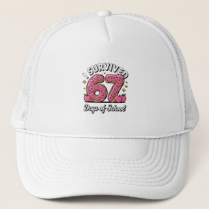 I Survived 67 Days of School 100 Days of School Trucker Hat