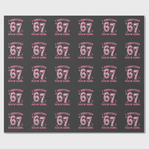 I Survived 67 Days of School 100th Days Of School  Wrapping Paper