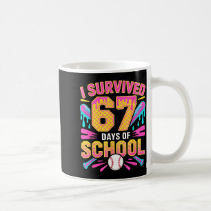 I Survived 67 Days Of School 67 Meme Baseball Ice Coffee Mug