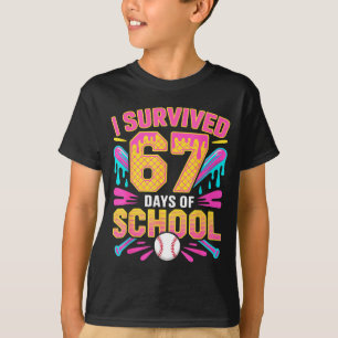 I Survived 67 Days Of School 67 Meme Baseball Ice T-Shirt