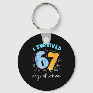 I Survived 67 Days Of School 67 Meme Science Teach Keychain