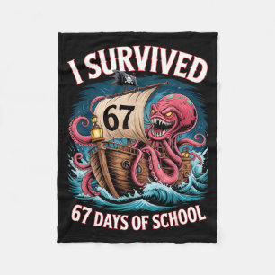 I Survived 67 Days Of School 6-7 Boys Kids Rate Oc Fleece Blanket