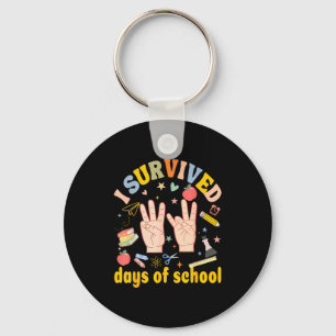 I Survived 67 Days Of School American Sign Languag Keychain