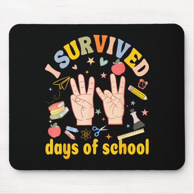 I Survived 67 Days Of School American Sign Languag Mouse Pad (Front)