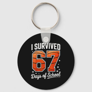 I Survived 67 Days Of School Basketball Six Seven Keychain