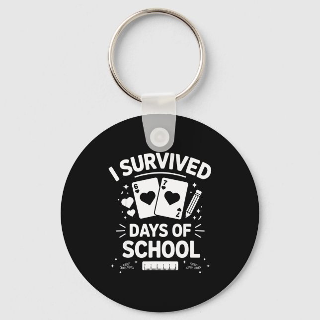 I Survived 67 Days Of School Cards Teachers Studen Keychain (Front)