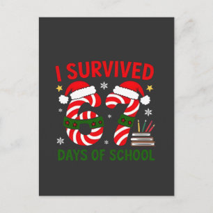 I Survived 67 Days of School Christmas 100 Days   Holiday Postcard