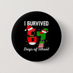 I Survived 67 Days Of School Christmas Candy Cane 2 Inch Round Button