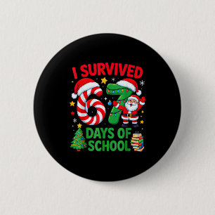 I Survived 67 Days Of School Christmas Candy Cane  2 Inch Round Button