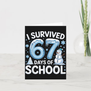 I Survived 67 Days Of School Christmas Candy Cane Card