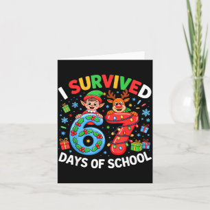 I Survived 67 Days Of School Christmas Candy Cane Card