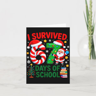 I Survived 67 Days Of School Christmas Candy Cane Card