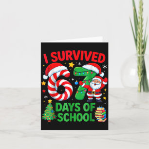 I Survived 67 Days Of School Christmas Candy Cane Card