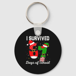 I Survived 67 Days Of School Christmas Candy Cane Keychain