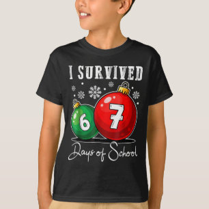 I Survived 67 Days Of School Christmas Candy Cane T-Shirt