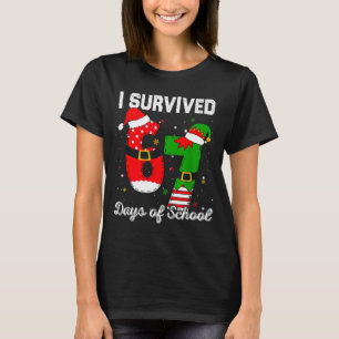 I Survived 67 Days Of School Christmas Candy Cane  T-Shirt