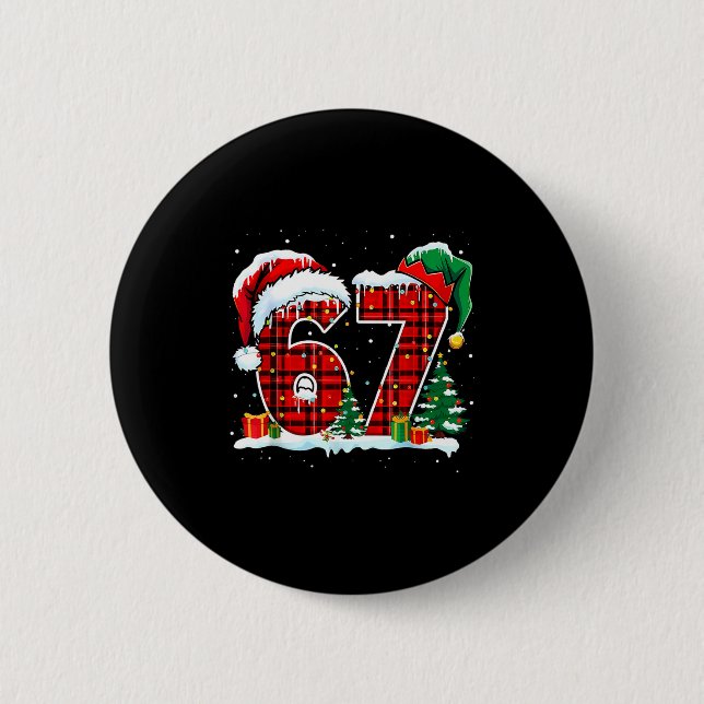 I Survived 67 Days Of School Christmas Funny Teach 2 Inch Round Button (Front)